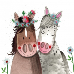 Podložka Horses, 10*10 cm