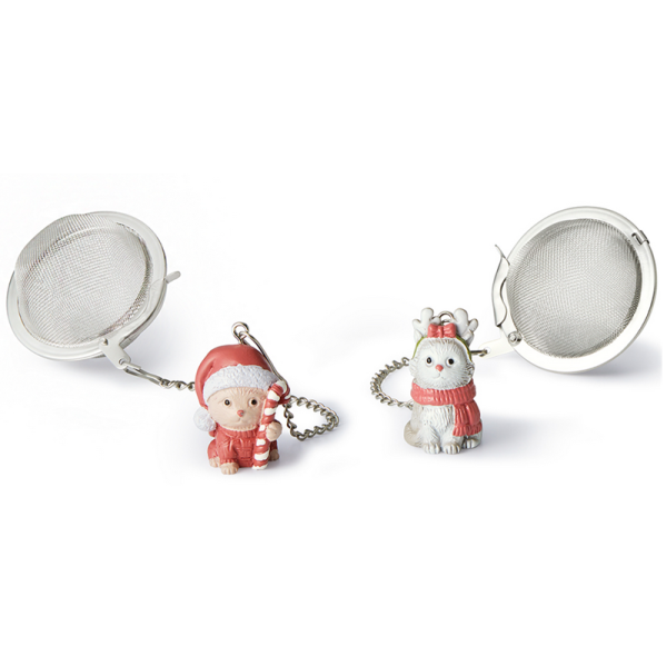 Čajové sítko s přívěskem 2 ks - Vánoční kočky