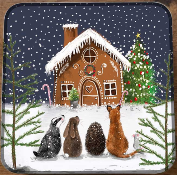 Čtvercová dóza 14*14 cm - Gingerbread - Alex Clark