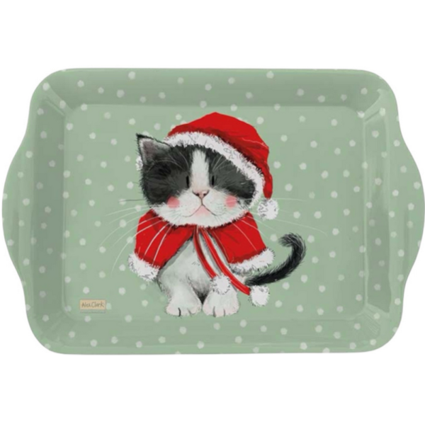 Melaminový tácek - Xmas Kitten - Alex Clark