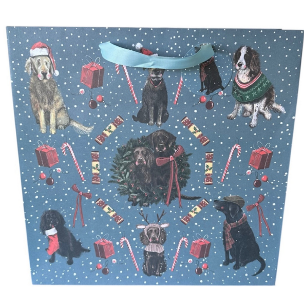 Velká papírová taška - Xmas dogs - Alex Clark