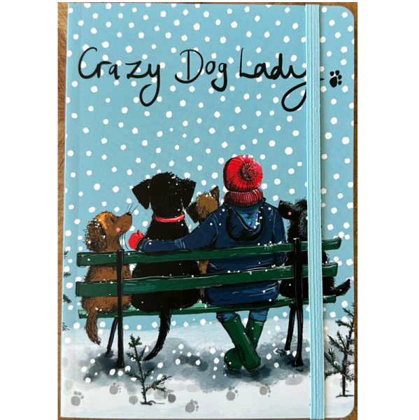 Zápisník s gumičkou A5 - Xmas Dog Lady - Alex Clark