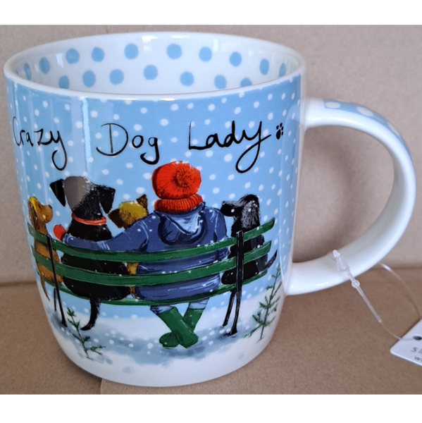 Porcelánový hrnek 0,4 l - Xmas Dog Lady - Alex Clark
