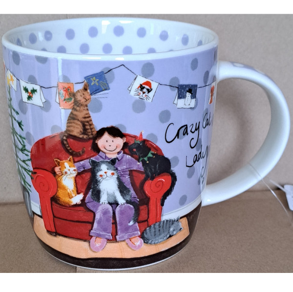 Porcelánový hrnek 0,4 l - Xmas Cat Lady - Alex Clark