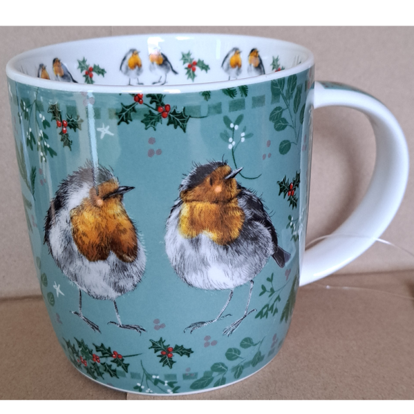Porcelánový hrnek 0,4 l - Xmas Robins - Alex Clark