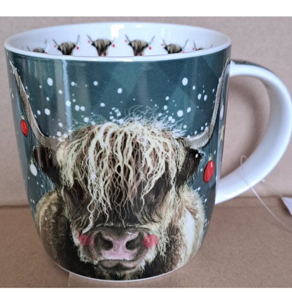 Porcelánový hrnek 0,4 l - Xmas Cow - Alex Clark