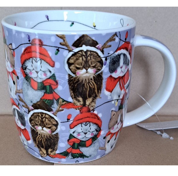 Porcelánový hrnek 0,4 l - Xmas Cats - Alex Clark