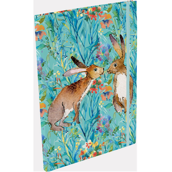 Zápisník A4 s gumičkou - Kissing Hares