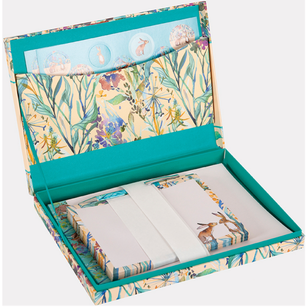 Dopisní papíry v sadě - Kissing Hares