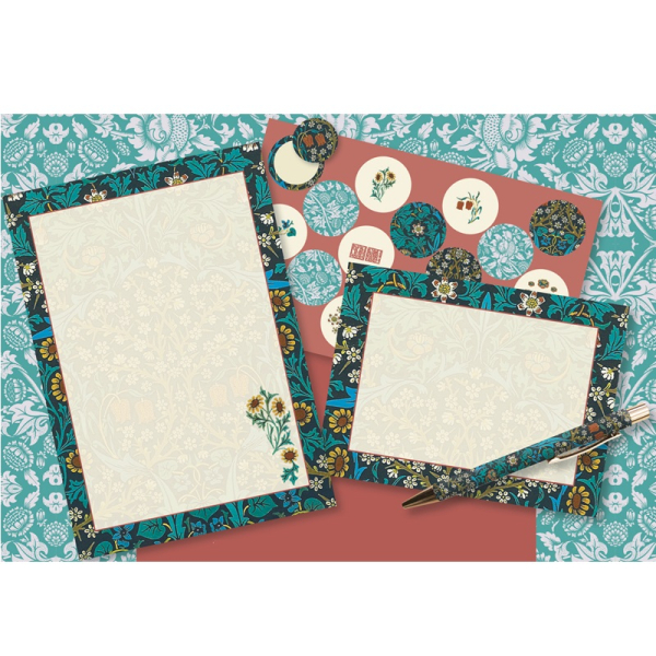 Dopisní papíry v sadě - Blackthorn - William Morris