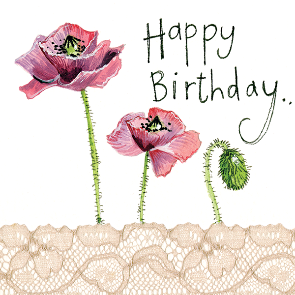 Přání s obálkou - Poppy birthday - Alex Clark