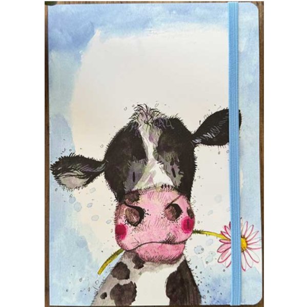 Zápisník s gumičkou A5 - Cow - Alex Clark