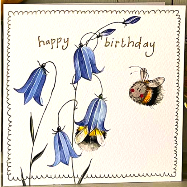 Přání s obálkou - Bee and harebells - Alex Clark