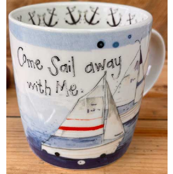 Porcelánový hrnek 0,4 l - Sailing boat - Alex Clark