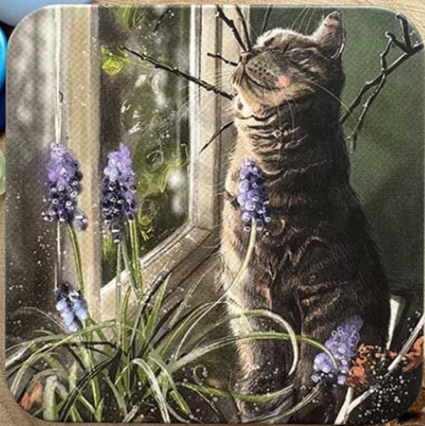 Plechová dóza - Cat and muscari - Alex Clark