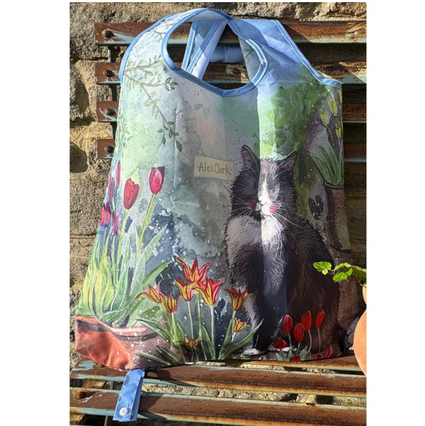 Skládací taška - Cat and tulip - Alex Clark