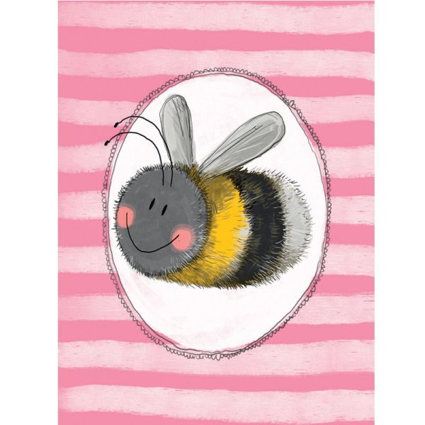Notýsek 9x12 cm - Bee and stripes - Alex Clark