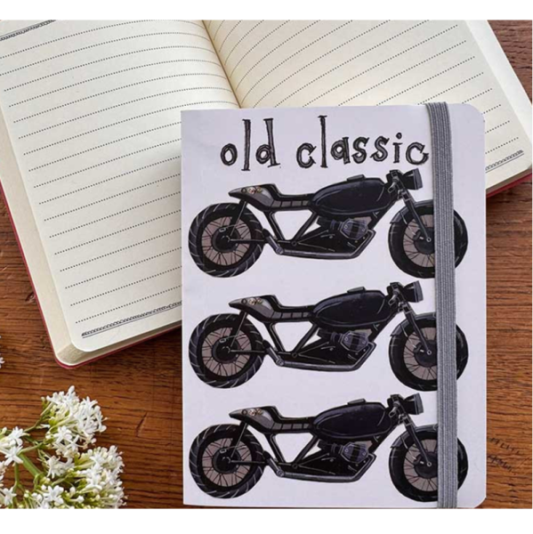 Zápisník s gumičkou A6 - Classic bike - Alex Clark